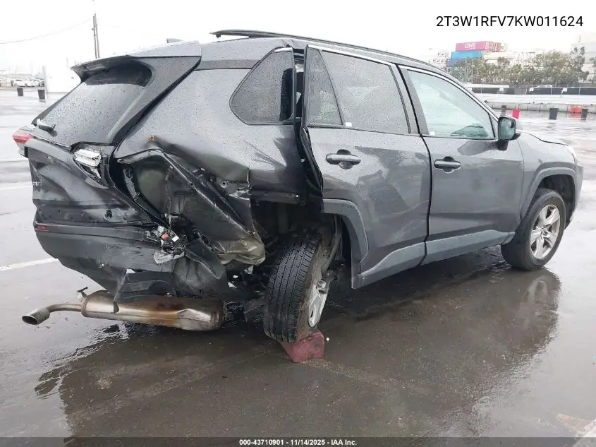 2T3W1RFV7KW011624 2019 Toyota Rav4 Xle