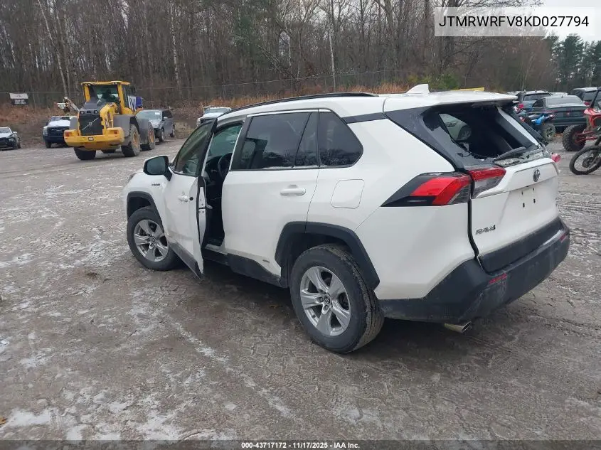 JTMRWRFV8KD027794 2019 Toyota Rav4 Hybrid Xle