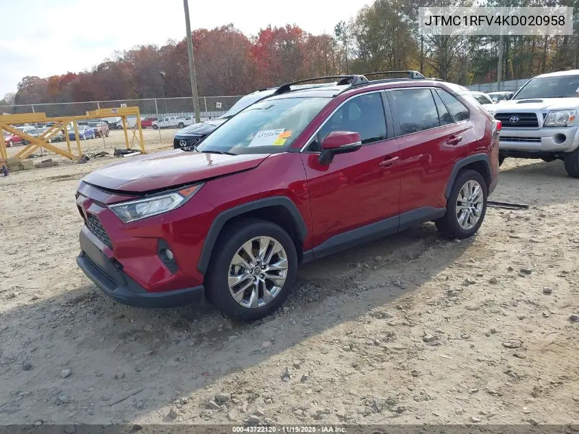 JTMC1RFV4KD020958 2019 Toyota Rav4 Xle Premium