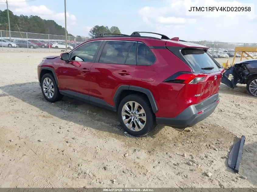 JTMC1RFV4KD020958 2019 Toyota Rav4 Xle Premium