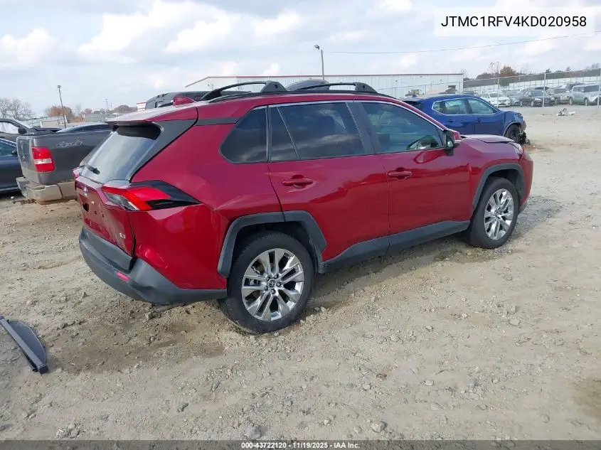 JTMC1RFV4KD020958 2019 Toyota Rav4 Xle Premium