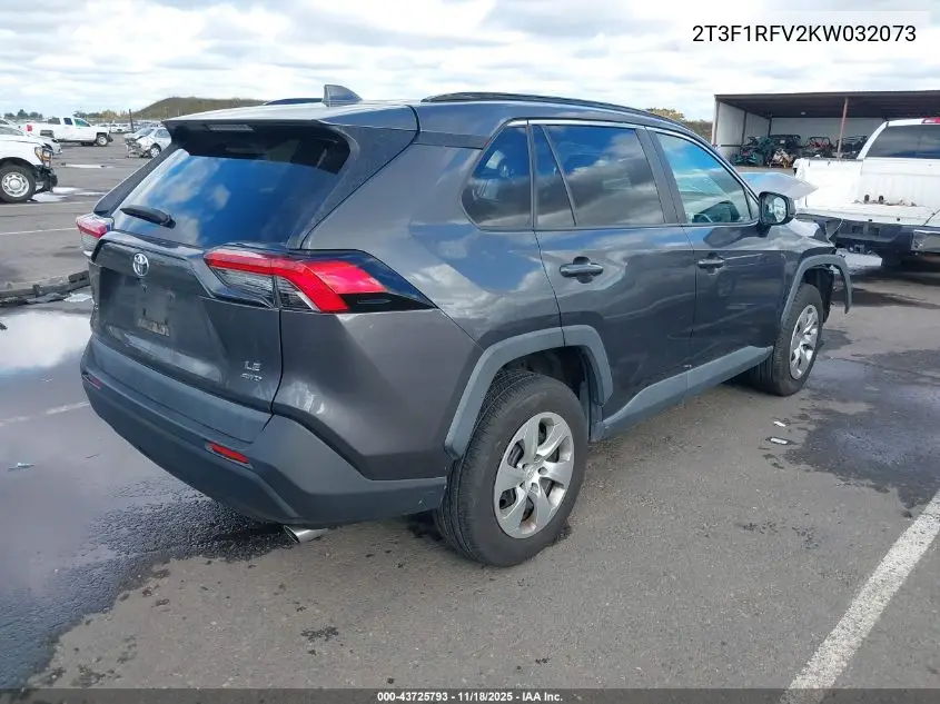 2T3F1RFV2KW032073 2019 Toyota Rav4 Le