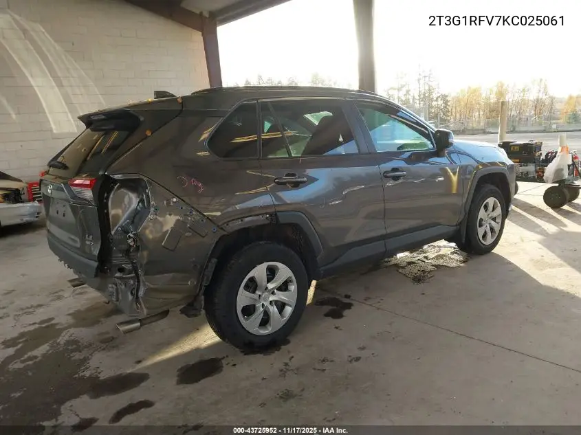 2T3G1RFV7KC025061 2019 Toyota Rav4 Le