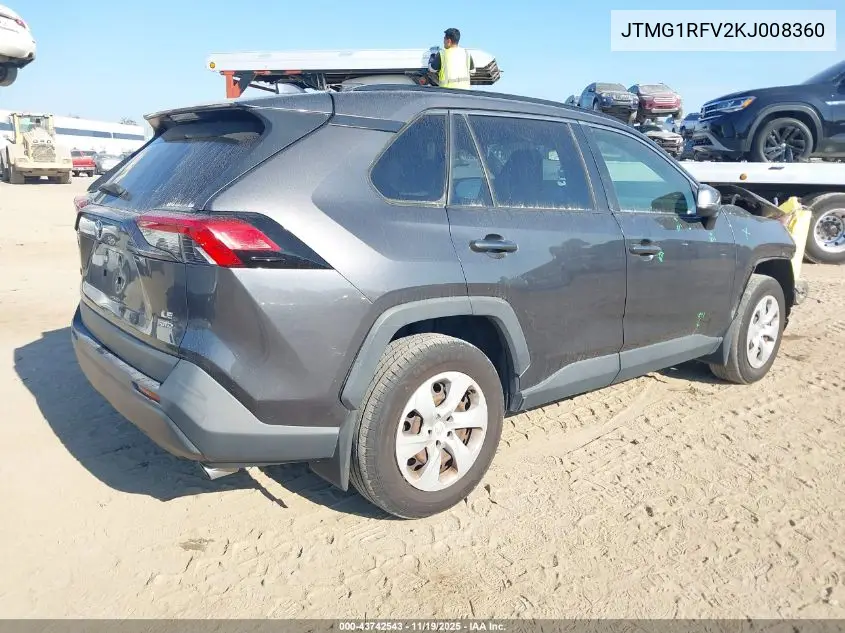 JTMG1RFV2KJ008360 2019 Toyota Rav4 Le