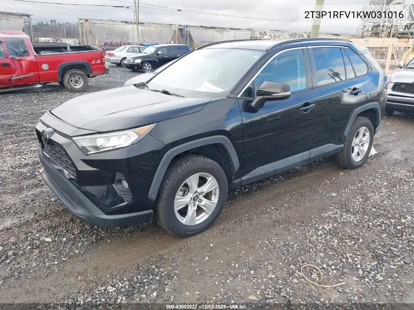 2T3P1RFV1KW031016 2019 Toyota Rav4 Xle