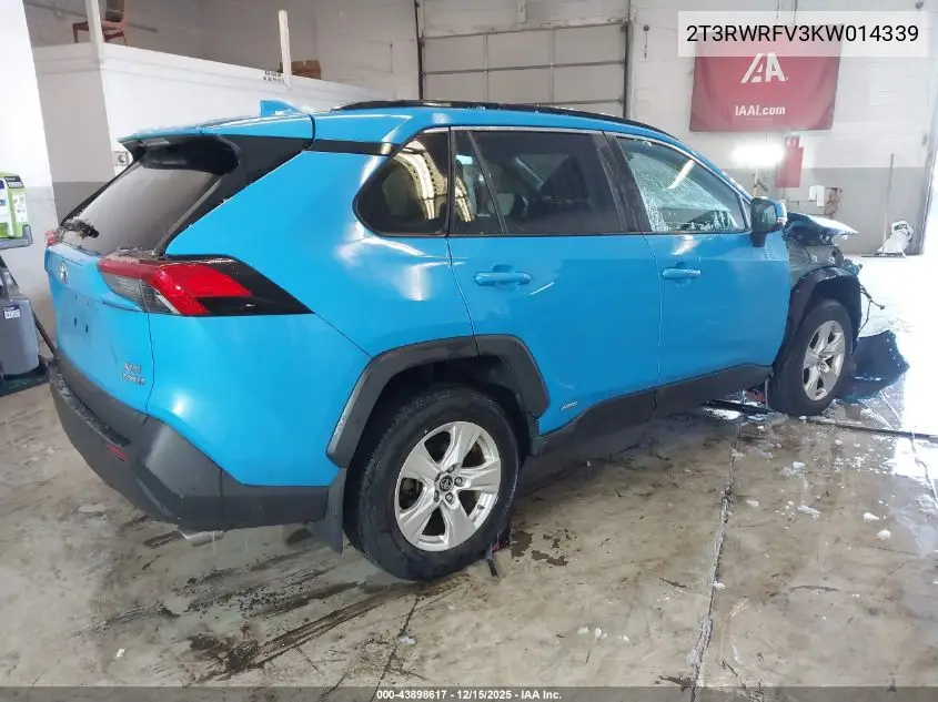 2T3RWRFV3KW014339 2019 Toyota Rav4 Hybrid Xle
