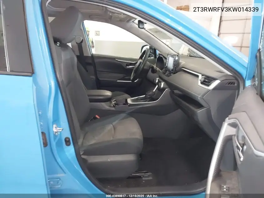 2T3RWRFV3KW014339 2019 Toyota Rav4 Hybrid Xle