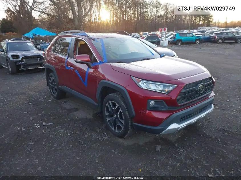2T3J1RFV4KW029749 2019 Toyota Rav4 Adventure