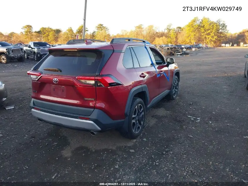 2T3J1RFV4KW029749 2019 Toyota Rav4 Adventure