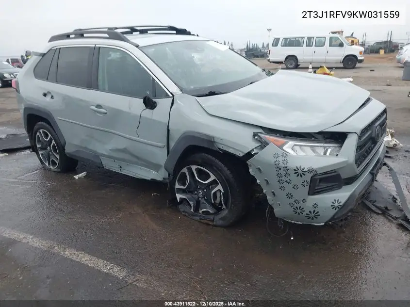 2T3J1RFV9KW031559 2019 Toyota Rav4 Adventure