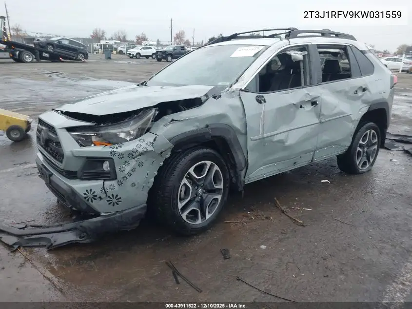 2T3J1RFV9KW031559 2019 Toyota Rav4 Adventure