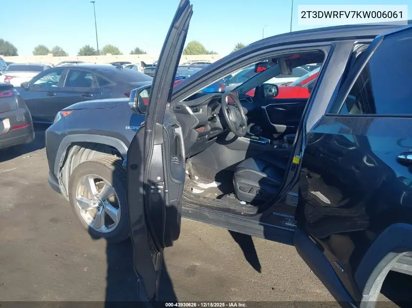 2T3DWRFV7KW006061 2019 Toyota Rav4 Hybrid Limited