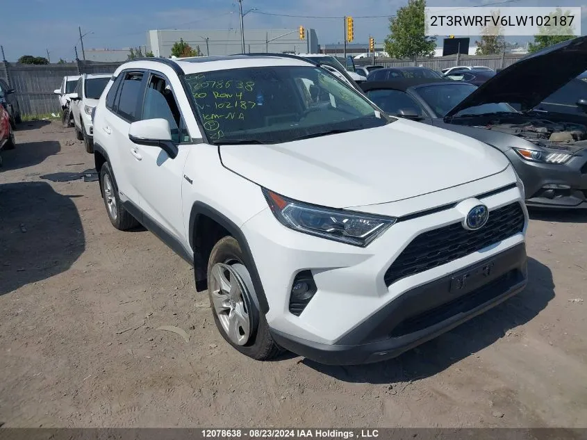 2020 Toyota Rav4 Xle/Xse VIN: 2T3RWRFV6LW102187 Lot: 12078638