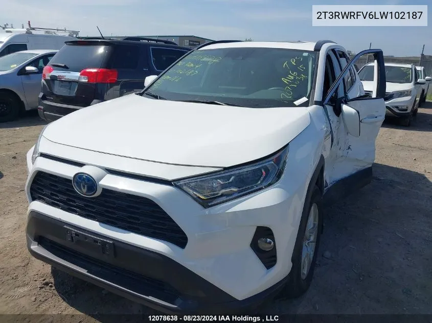 2020 Toyota Rav4 Xle/Xse VIN: 2T3RWRFV6LW102187 Lot: 12078638