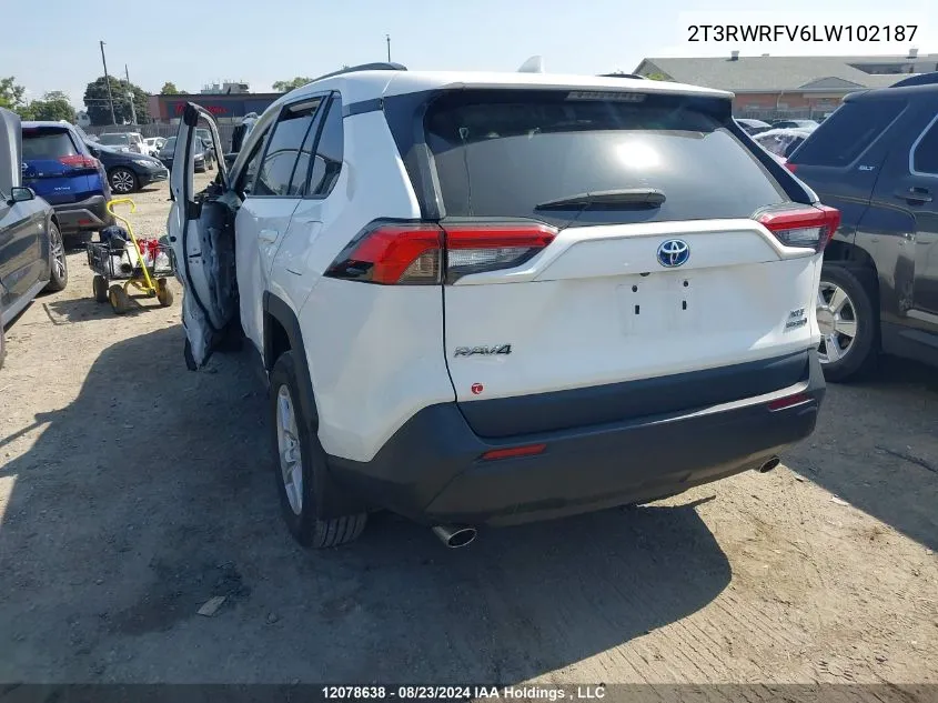 2020 Toyota Rav4 Xle/Xse VIN: 2T3RWRFV6LW102187 Lot: 12078638