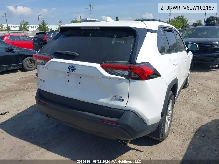 2020 Toyota Rav4 Xle/Xse VIN: 2T3RWRFV6LW102187 Lot: 12078638