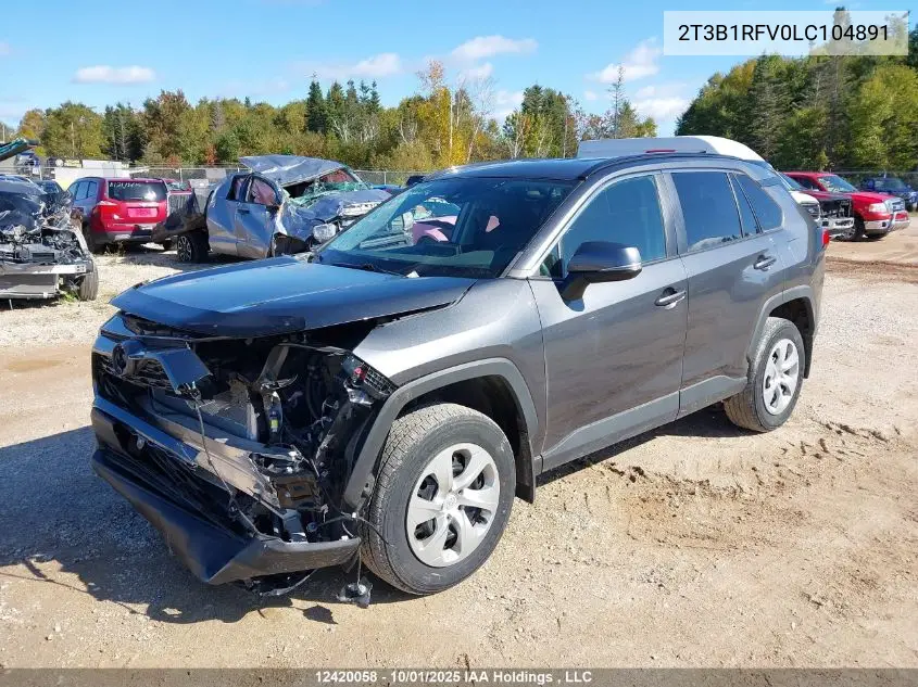 2T3B1RFV0LC104891 2020 Toyota Rav4 Le
