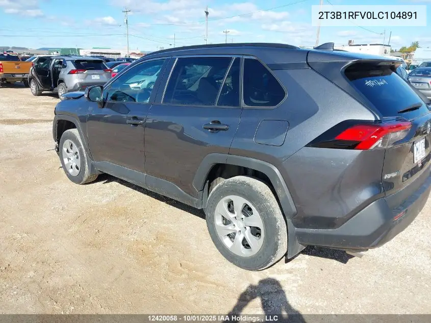 2T3B1RFV0LC104891 2020 Toyota Rav4 Le