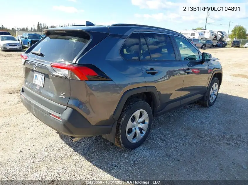 2T3B1RFV0LC104891 2020 Toyota Rav4 Le