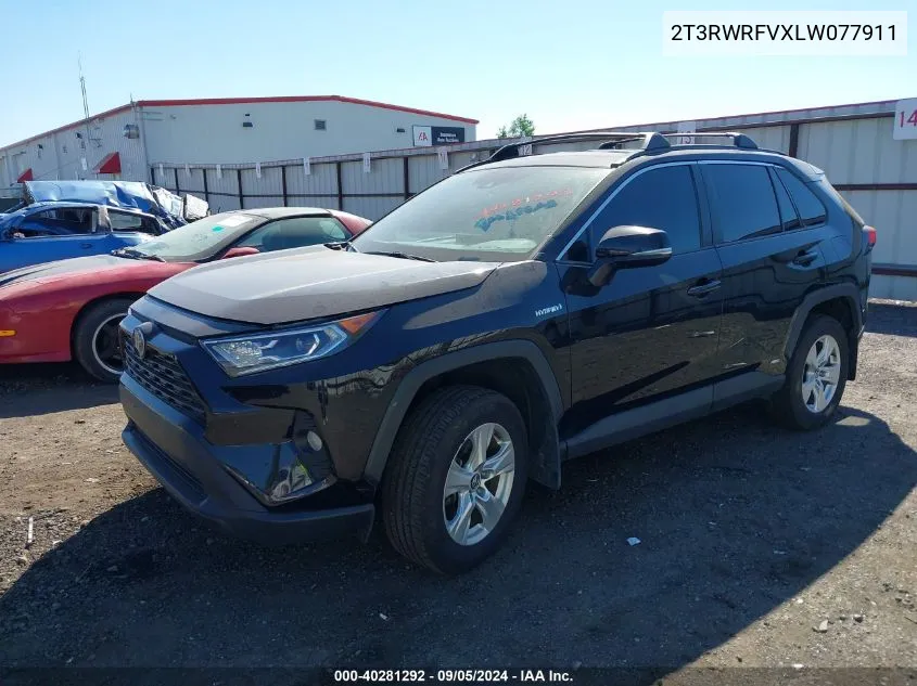 2T3RWRFVXLW077911 2020 Toyota Rav4 Hybrid Xle