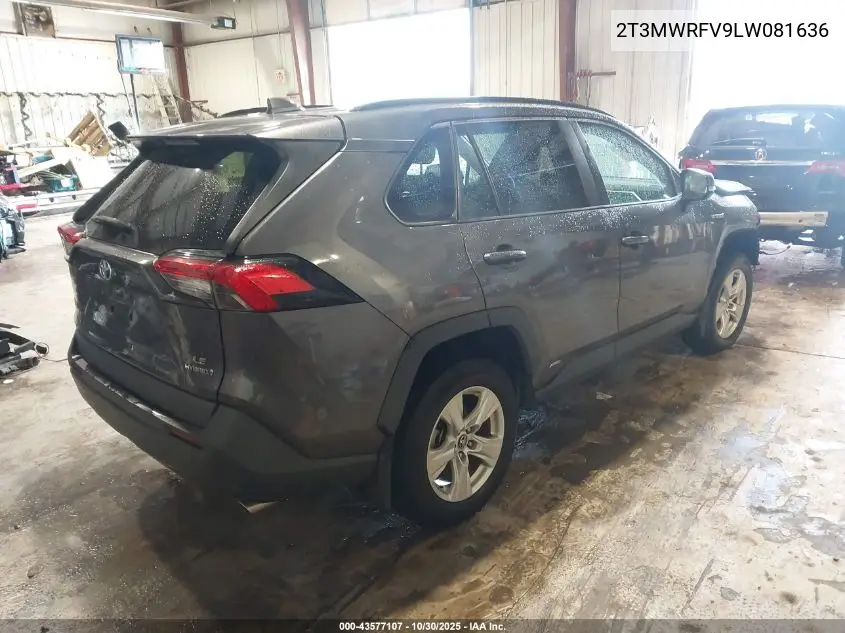 2T3MWRFV9LW081636 2020 Toyota Rav4 Hybrid Le