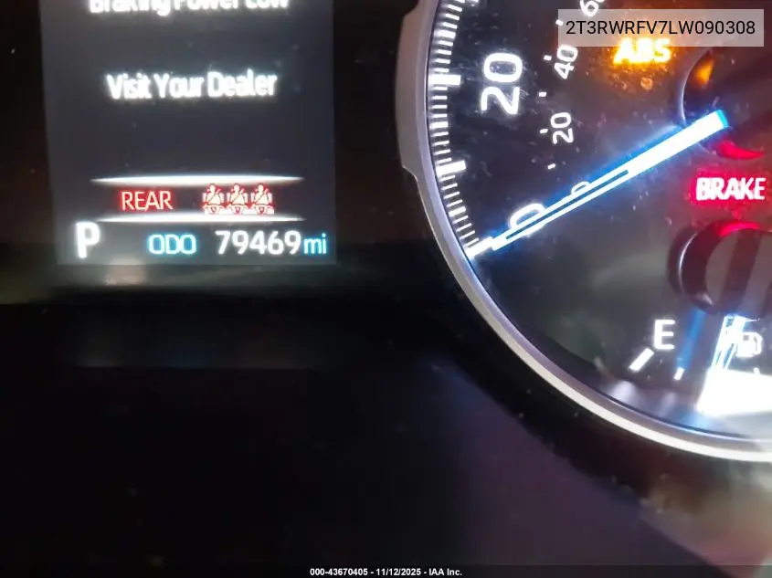 2T3RWRFV7LW090308 2020 Toyota Rav4 Hybrid Xle