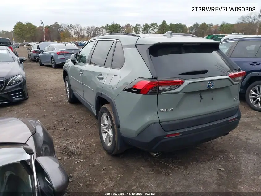 2T3RWRFV7LW090308 2020 Toyota Rav4 Hybrid Xle