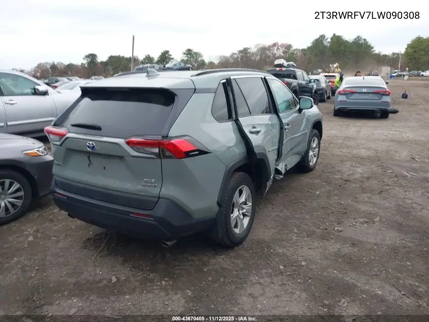 2T3RWRFV7LW090308 2020 Toyota Rav4 Hybrid Xle