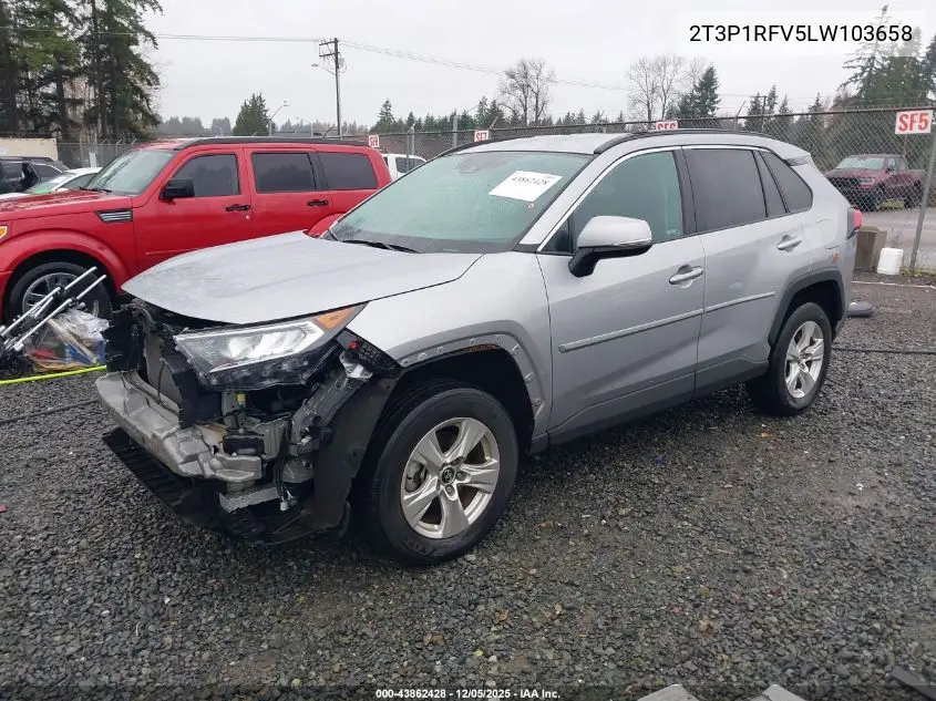 2T3P1RFV5LW103658 2020 Toyota Rav4 Xle