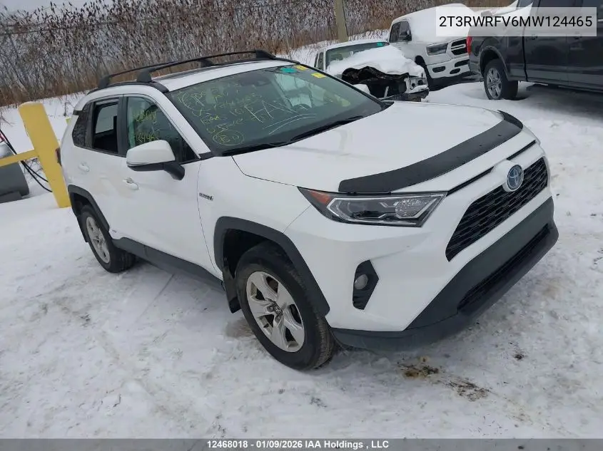 2T3RWRFV6MW124465 2021 Toyota Rav4 Xle