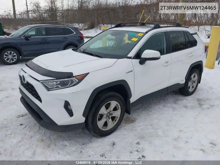 2T3RWRFV6MW124465 2021 Toyota Rav4 Xle
