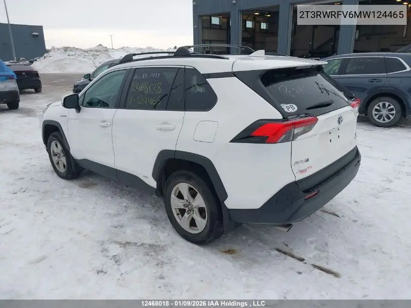 2T3RWRFV6MW124465 2021 Toyota Rav4 Xle