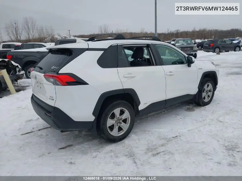 2T3RWRFV6MW124465 2021 Toyota Rav4 Xle