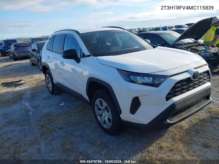 2T3H1RFV4MC115839 2021 Toyota Rav4 Le