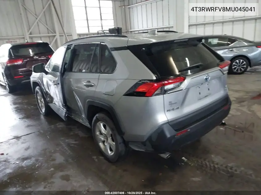 4T3RWRFV8MU045041 2021 Toyota Rav4 Hybrid Xle
