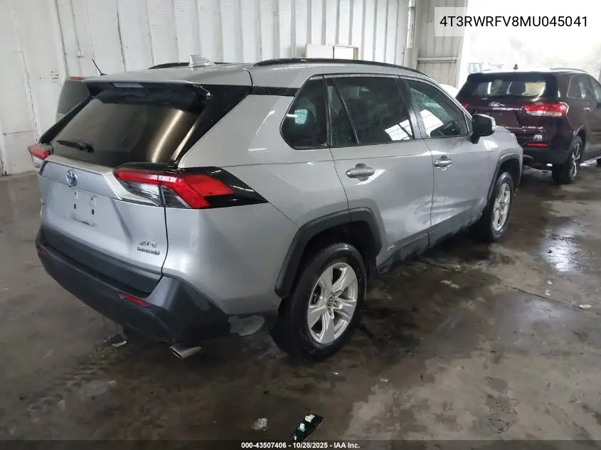 4T3RWRFV8MU045041 2021 Toyota Rav4 Hybrid Xle