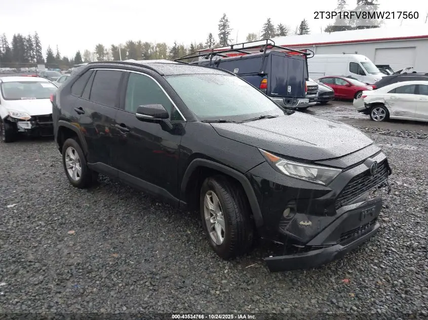 2T3P1RFV8MW217560 2021 Toyota Rav4 Xle