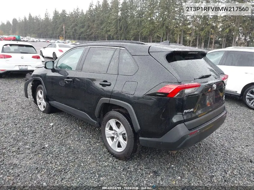 2T3P1RFV8MW217560 2021 Toyota Rav4 Xle