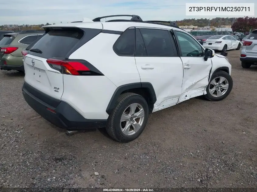 2T3P1RFV1MC250711 2021 Toyota Rav4 Xle