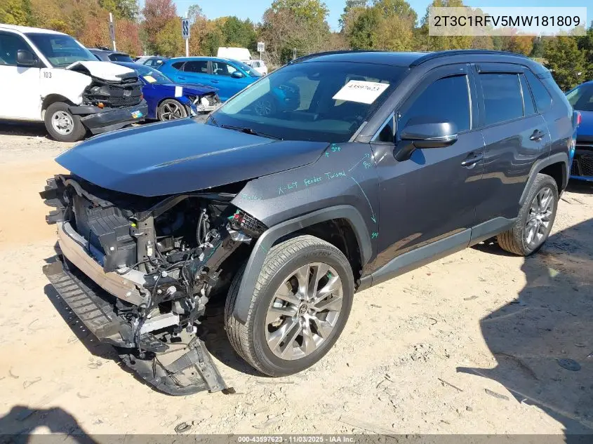 2T3C1RFV5MW181809 2021 Toyota Rav4 Xle Premium