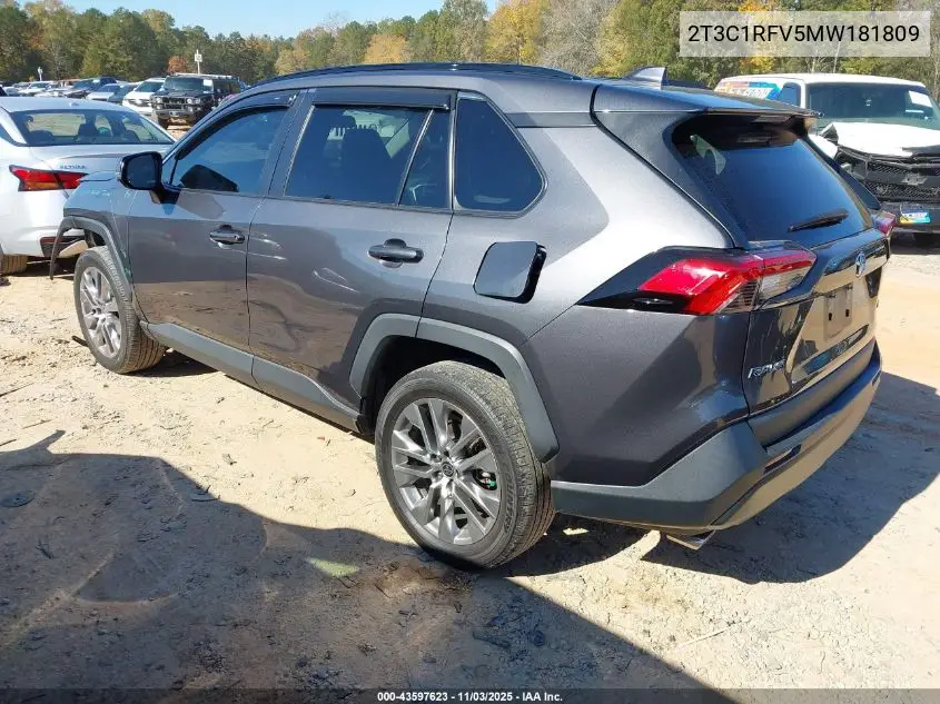 2T3C1RFV5MW181809 2021 Toyota Rav4 Xle Premium
