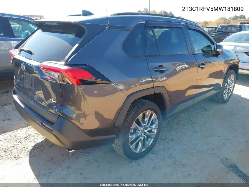 2T3C1RFV5MW181809 2021 Toyota Rav4 Xle Premium