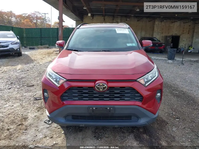 2T3P1RFV0MW159167 2021 Toyota Rav4 Xle