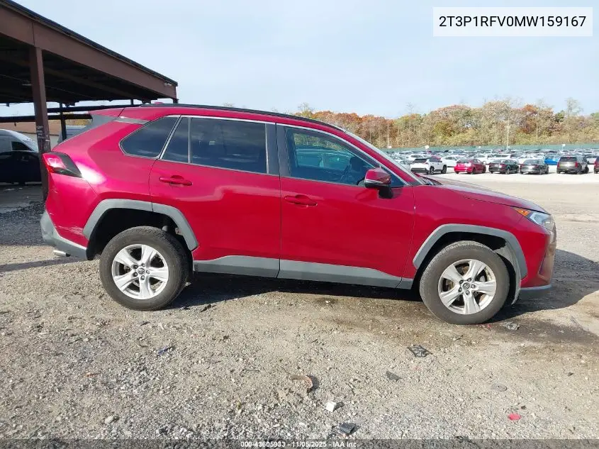 2T3P1RFV0MW159167 2021 Toyota Rav4 Xle