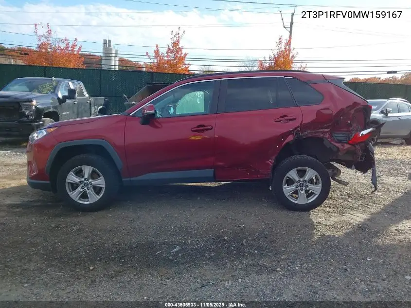 2T3P1RFV0MW159167 2021 Toyota Rav4 Xle