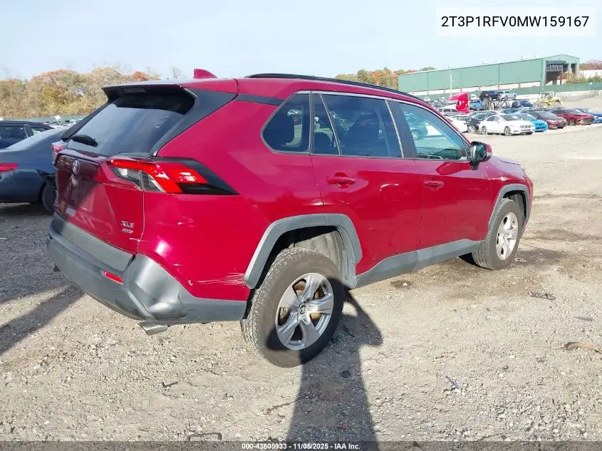 2T3P1RFV0MW159167 2021 Toyota Rav4 Xle