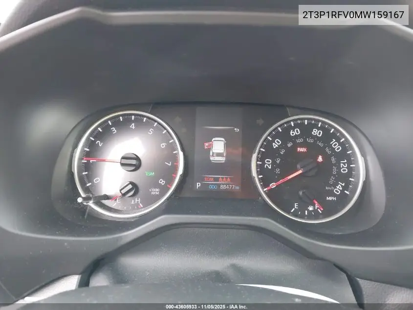2T3P1RFV0MW159167 2021 Toyota Rav4 Xle