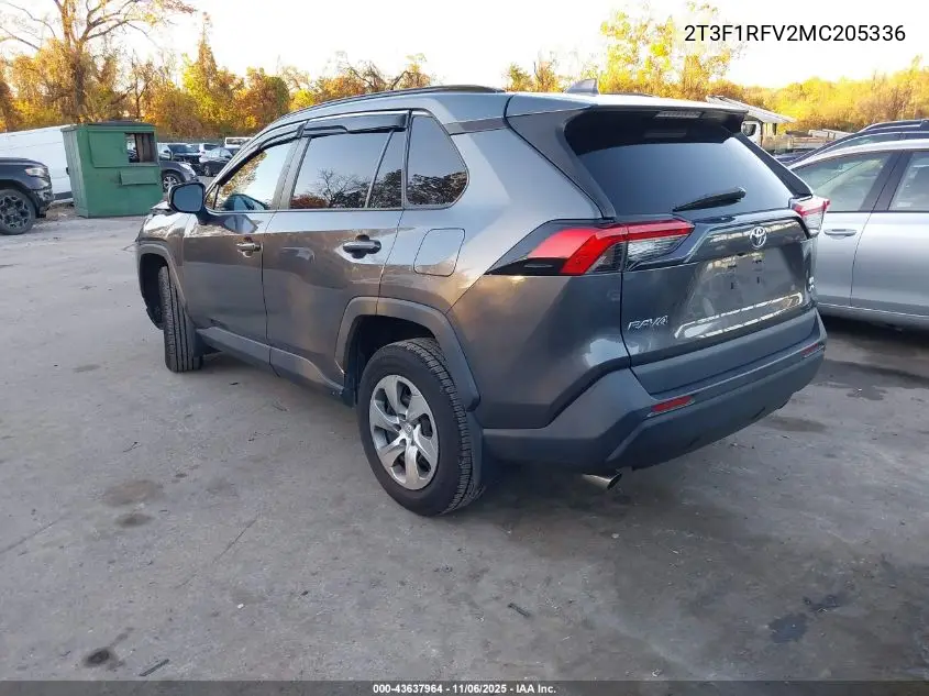 2T3F1RFV2MC205336 2021 Toyota Rav4 Le