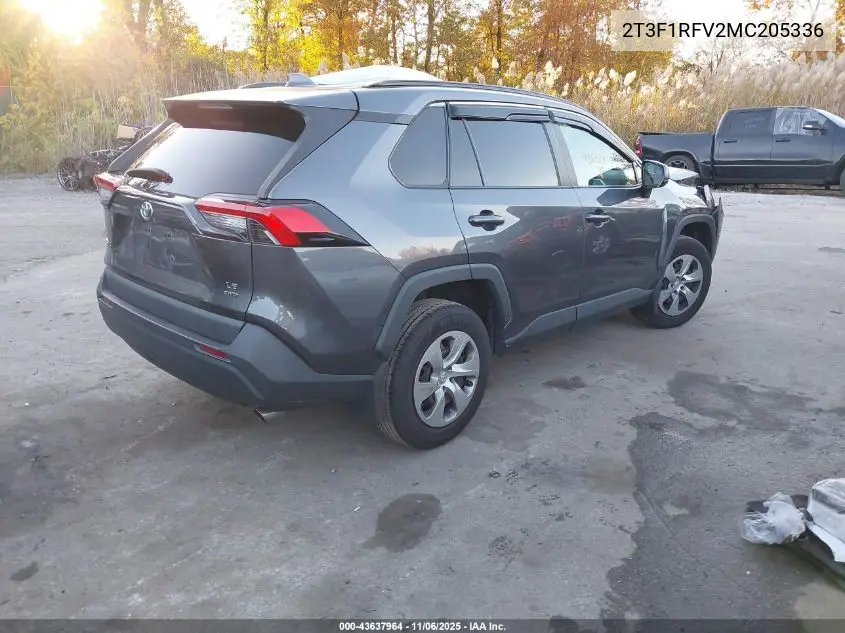 2T3F1RFV2MC205336 2021 Toyota Rav4 Le