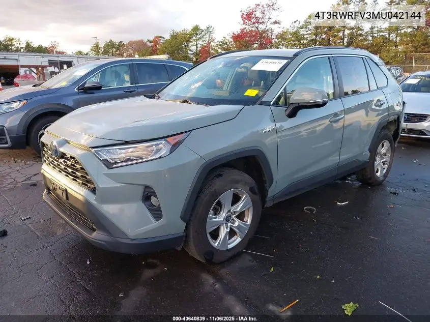 4T3RWRFV3MU042144 2021 Toyota Rav4 Hybrid Xle